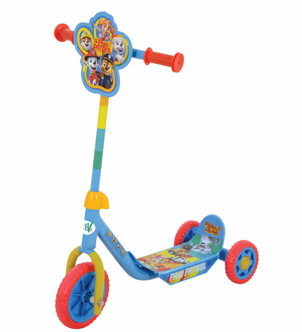 Paw Patrol rubber and plastic scooter for outdoor urban mobility, featuring colorful design and sturdy construction.