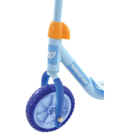 Bluey Step Bluey rubber and metal scooter for urban mobility, featuring plastic components and a sleek design.