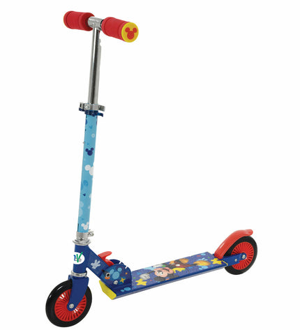 Blue Mickey Mouse scooter toy, 65x82x30 cm, suitable for outdoor play, featuring Mickey Mouse design and vibrant colors.