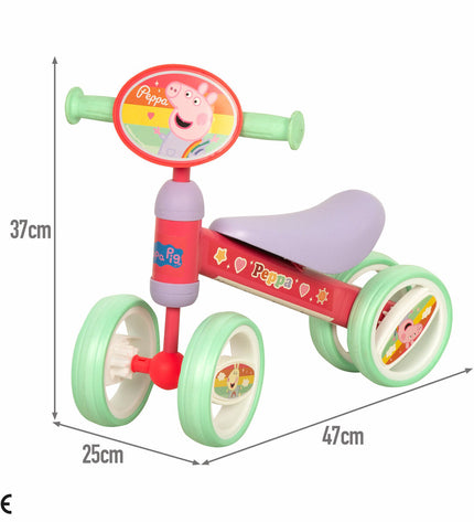 Peppa Pig-themed toy with dimensions 47x37x25 cm, suitable for play and outdoor activities, featuring Peppa Pig branding.