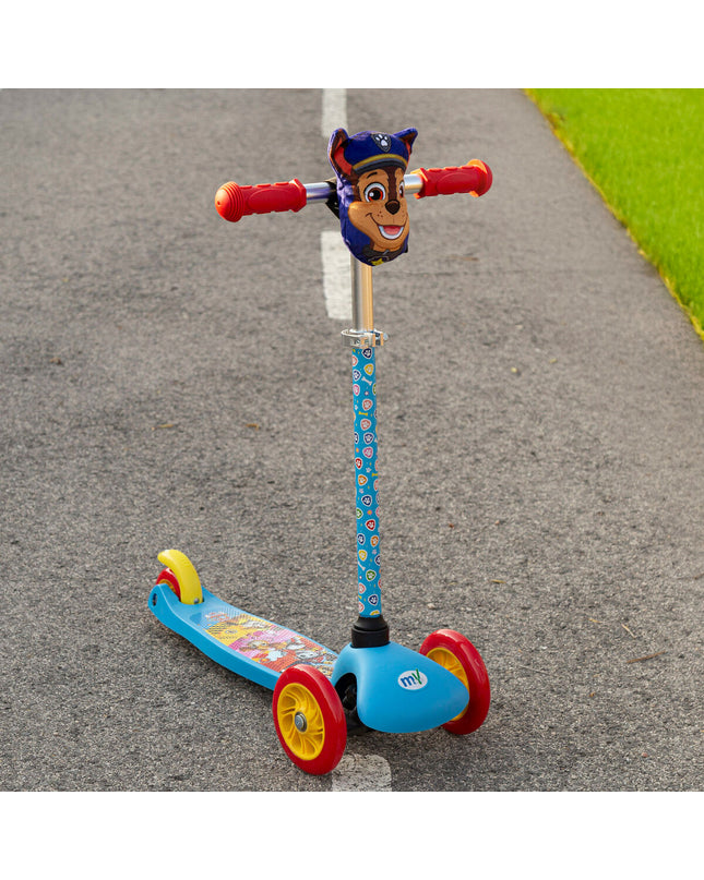 Blue Paw Patrol metal plastic scooter for urban mobility, featuring multicolour design and child-friendly sport and outdoor use.