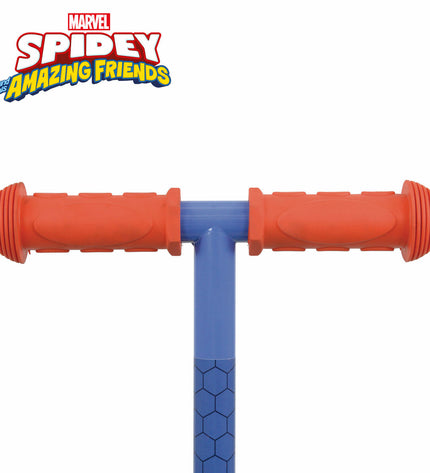 Spidey scooter with rubber, metal, and plastic components, designed for urban mobility and outdoor sport activities.