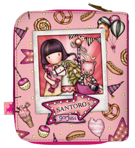 Gorjuss Carousel Salmon wallet with cardholder and compartment, 10 x 12 x 3 cm, stylish portable purse for cards and cash.