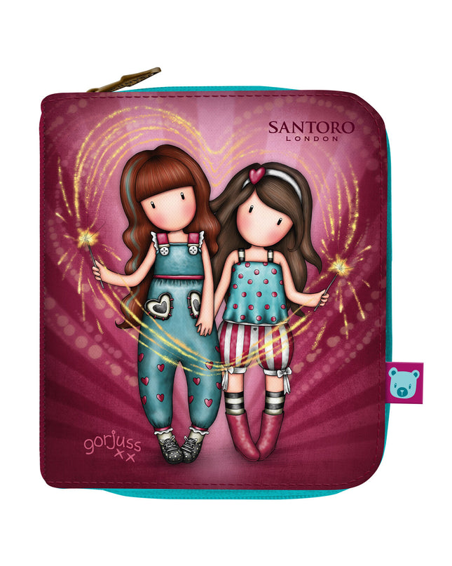 Gorjuss Fireworks portefeuille in kastanjebruin with card slots, compact 10x12x3 cm bagage and wallet for organized storage