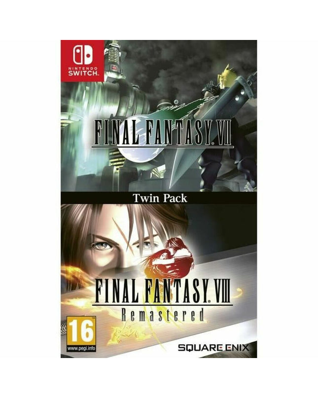 Square Enix Final Fantasy VII and VIII Remastered Switch video game cartridge for Plug & Play consoles, with colorful game cover art.