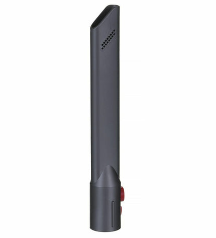 Dyson V12 Detect Slim cordless steel stofzuiger with 150W motor, shown with cleaning attachments for home floor and window cleaning.