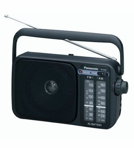 Panasonic transistor radio toy with a vintage design, featuring a silver body, tuning dial, and antenna, part of electronic toy collection.