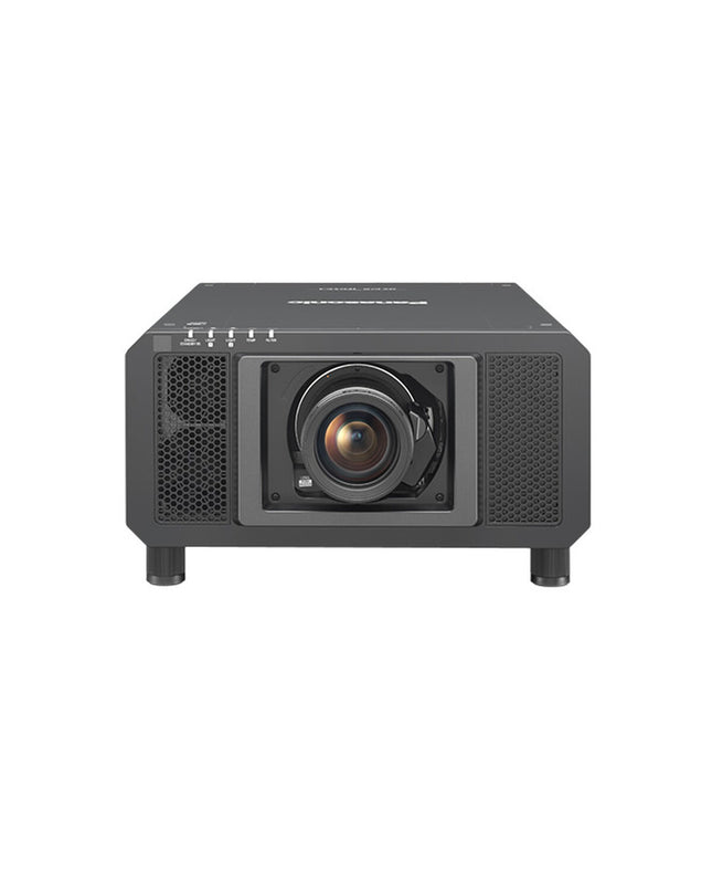 Panasonic PT-RZ12KEJ full HD projector displaying bright images, suitable for home theater and electronic video entertainment.