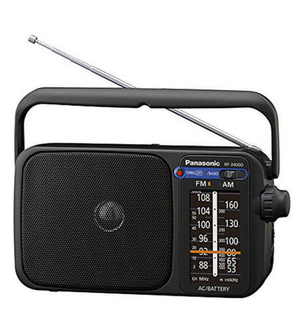 Panasonic RF-2400D Bluetooth transistor radio with digital tuning and portable design, suitable for electronic toys and gadgets.