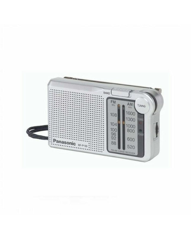 Panasonic RF-P150DEG-S transistor radio toy with retro design, featuring dials and speaker grille, in bright colors.