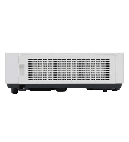 Panasonic PT-LMZ420 projector displaying a bright, clear image with 4200 lumens in a home theater setup.