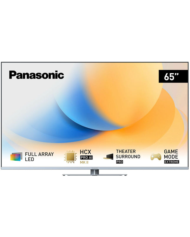 Panasonic 65-inch LED Smart TV Panasonic TV65W93AE6 with sleek screen and modern design, ideal for home entertainment and streaming.