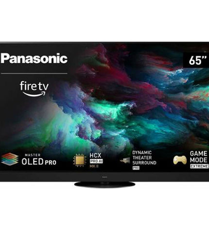 Panasonic Smart TV 65" OLED 4K Ultra HD with sleek frame, showcasing vibrant display and modern design.