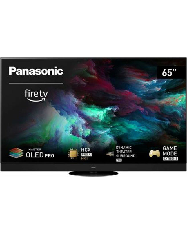 Panasonic Smart TV 65" OLED 4K Ultra HD with sleek frame, showcasing vibrant display and modern design.