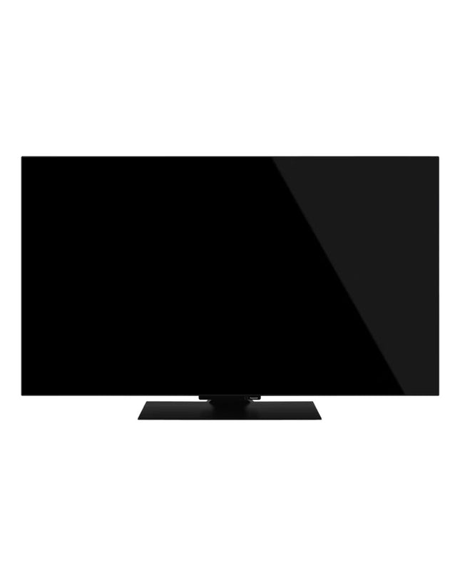 Panasonic 65-inch 4K Ultra HD OLED Smart TV with HDR and NVIDIA G-SYNC, sleek screen displaying vibrant colors and a modern design