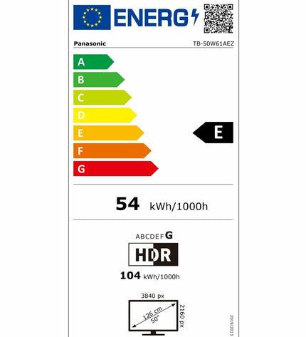 Panasonic TB50W61AEZ 50-inch 4K Ultra HD LED Smart TV with DVB-T2 and DVB-S2 digital tuner, sleek modern design