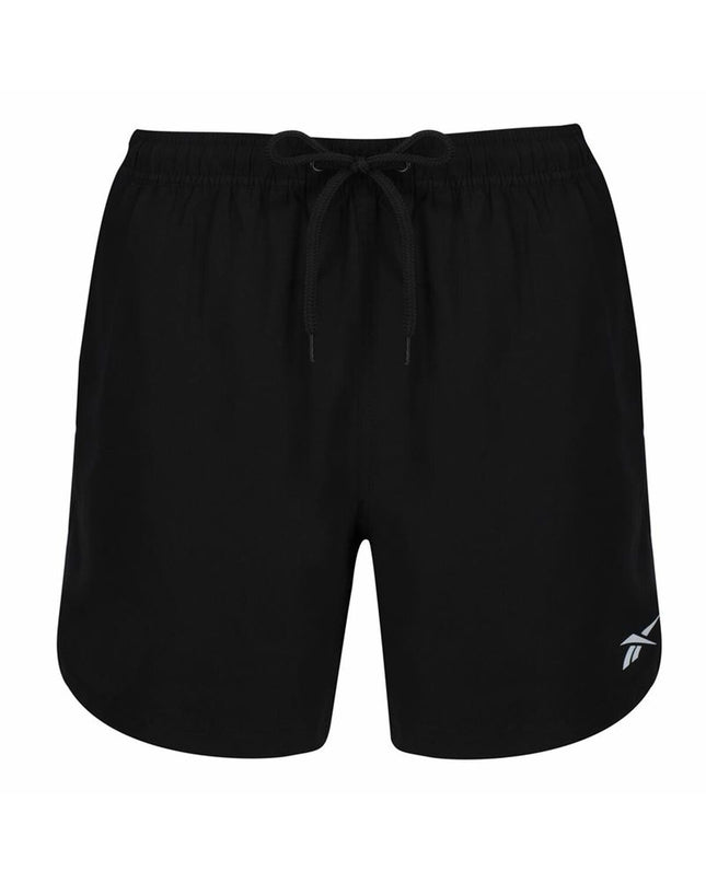 Reebok Yale black men's swim shorts for sport and watersport activities, shown in front view with logo detail.