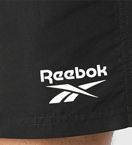 Reebok Yale black men's swim trunks for sport and outdoor watersport, with a sleek design and adjustable waistband.
