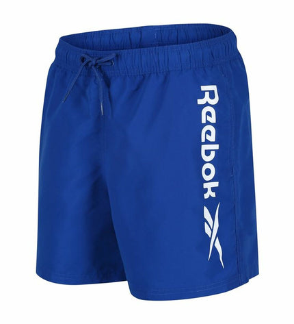 Reebok herenzwembroek Yestin in blauw, sport en outdoor watersport zwemshort with logo, quick-drying fabric, on white background.