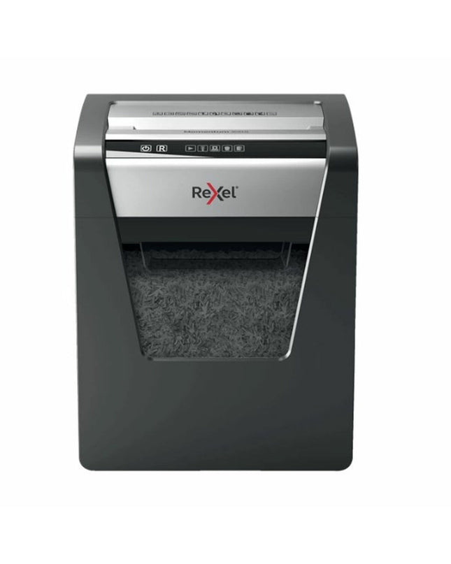 Rexel Momentum M510 paper shredder for office use, compact design with 23-liter waste bin, ideal for shredding documents.
