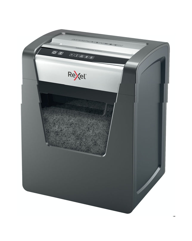 Rexel Momentum M510 paper shredder, microsnippers, office electronics, compact shredder for office documents and security.