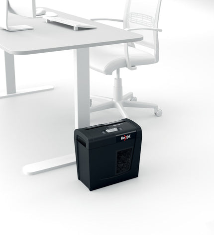 Rexel Secure X6 10L paper shredder for office use, with a compact design and safety features, suitable for document destruction.