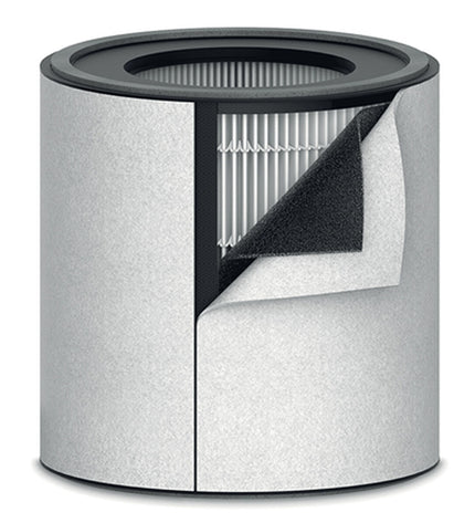 Portable Leitz air purifier for home and cooking, showing sleek design and control panel in a modern indoor setting.
