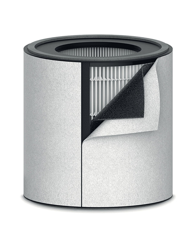 Portable Leitz air purifier for home and cooking, showing sleek design and control panel in a modern indoor setting.