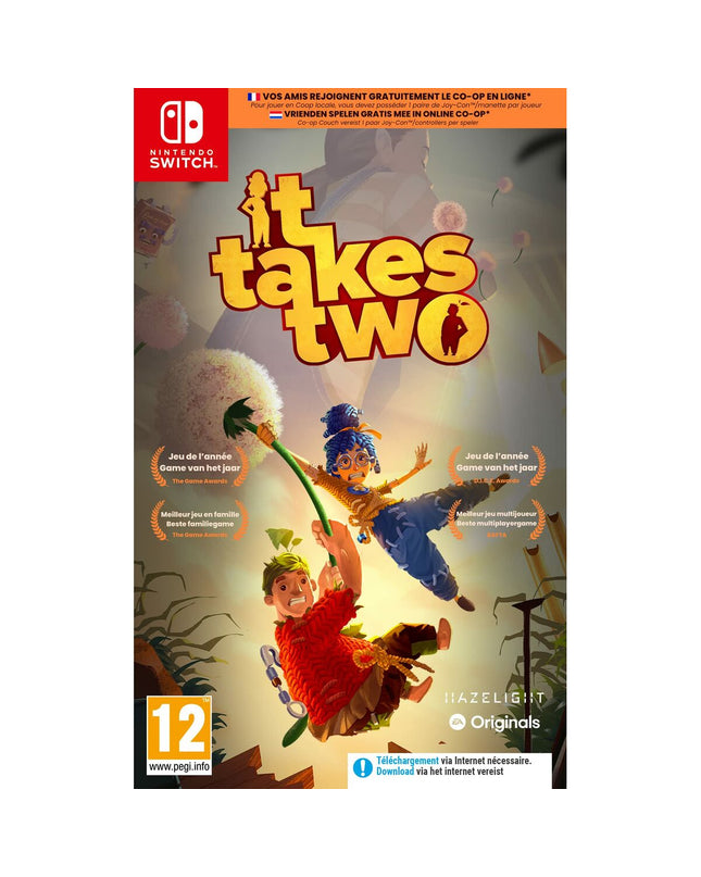 Electronic Arts It Takes Two Switch video game cartridge for plug-and-play consoles, featuring colorful game cover art.