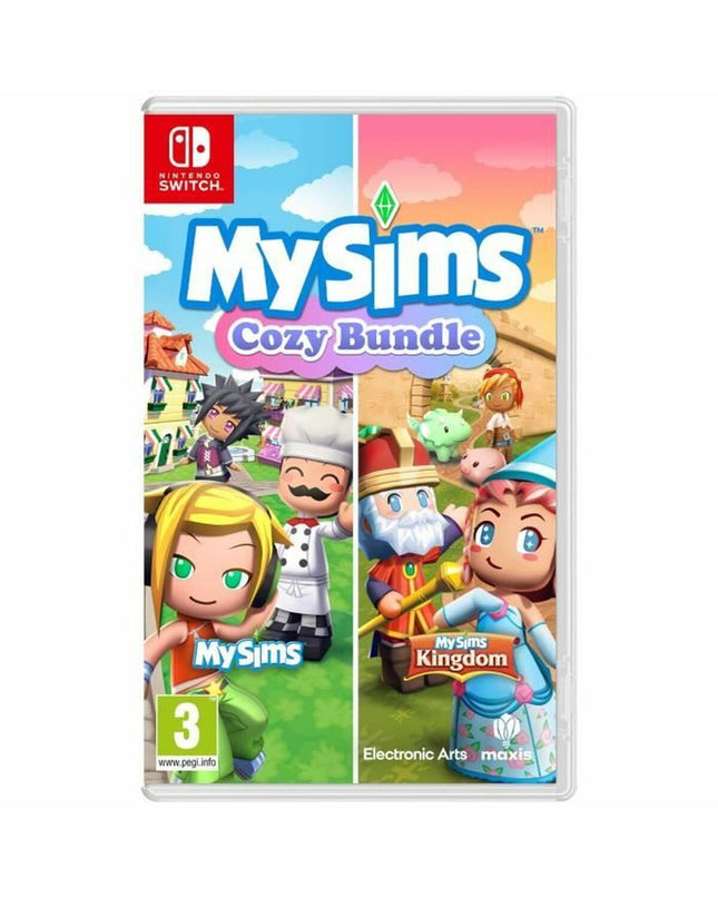 Electronic Arts MySims Cozy Bundle Nintendo Switch game case with colorful cover art for electronic gaming console.
