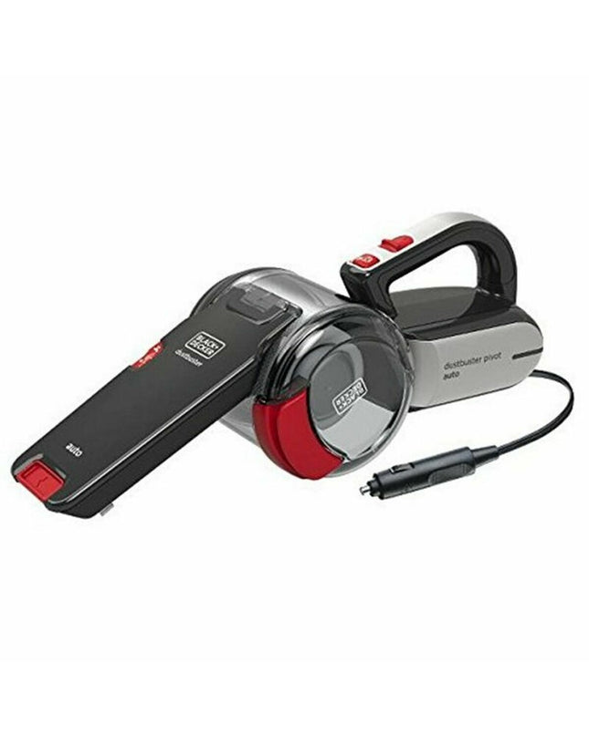 Black & Decker PV1200AV cyclonic handheld vacuum cleaner in black and red, with a 0.44L dust container and 12.5W power.