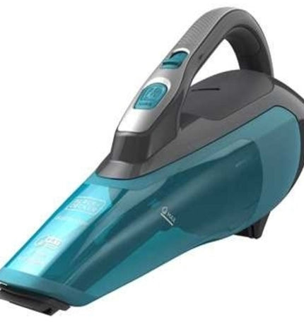 Black & Decker Kruimelzuiger WDA320J-QW in blauw, handstofzuiger for home cleaning and kitchen use, compact and portable.