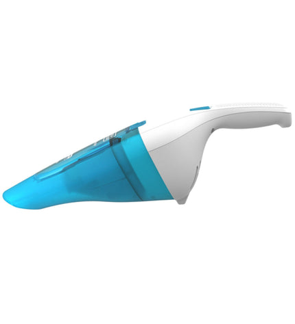 Black & Decker cyclonic handheld vacuum cleaner with 0.38L capacity, low noise 65dB, 7W for home cleaning and maintenance.