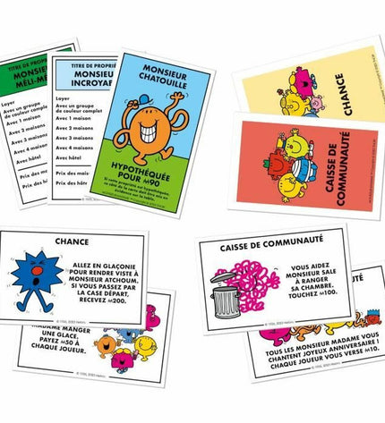 Winning Moves Monopoly Monsieur Madame board game with colorful characters and game pieces for family fun.