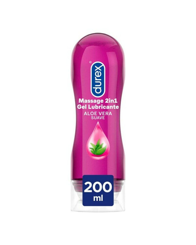Durex Play Massage Aloe Vera gel in a 200 ml bottle, suitable for personal care and wellness massage use.