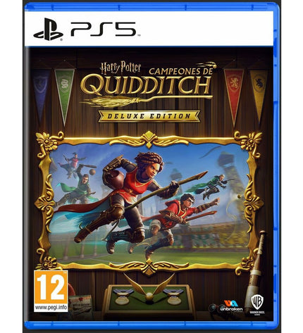 Sony PlayStation 5 video game box for Harry Potter Quidditch Champions, featuring magical-themed artwork on the cover.