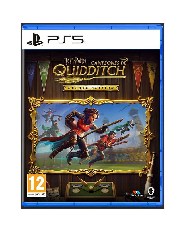 Sony PlayStation 5 video game box for Harry Potter Quidditch Champions, featuring magical-themed artwork on the cover.