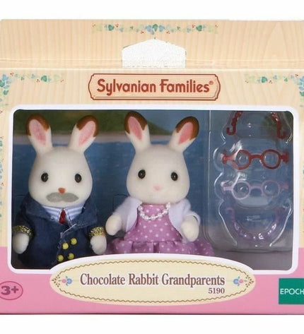 Sylvanian Families Grandparents Rabbit Chocolate action figure, detailed toy doll for play and display.
