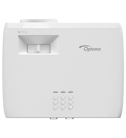 Optoma E9PD7KK11EZ1 WXGA projector with 4000 lumens, displaying a bright, clear image on a screen in a home theater setup.