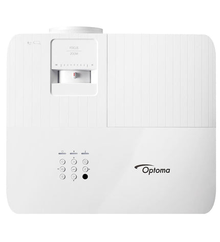 Optoma A9PV7GL06AZ6 4000 Lm 4K UHD projector displaying a vibrant home theater setup with colorful visuals