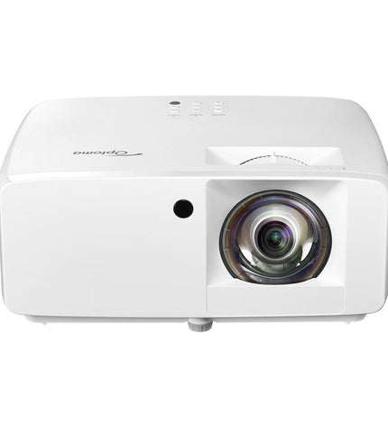 Optoma E9PD7KK31EZ4 projector showing a bright, clear image on a wall for home entertainment or presentations.