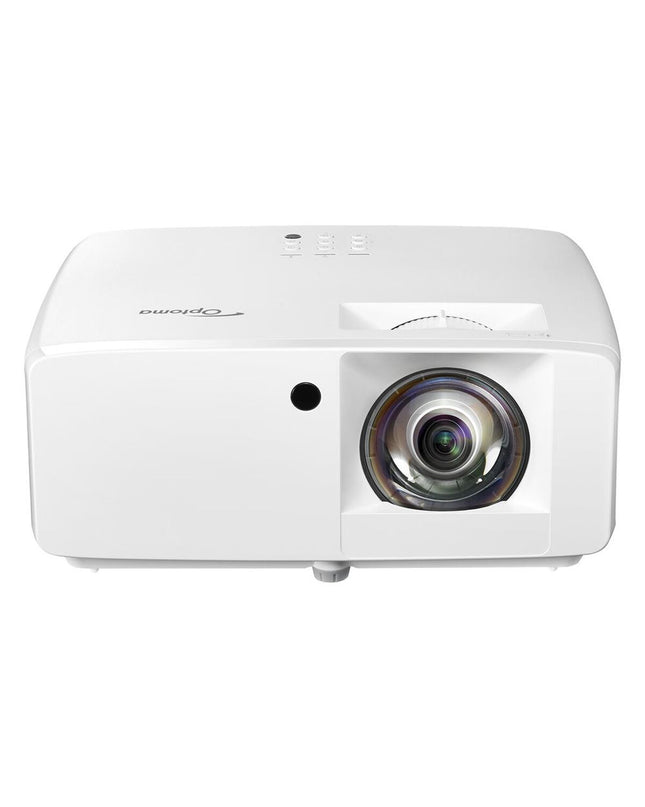 Optoma E9PD7KK31EZ4 projector showing a bright, clear image on a wall for home entertainment or presentations.