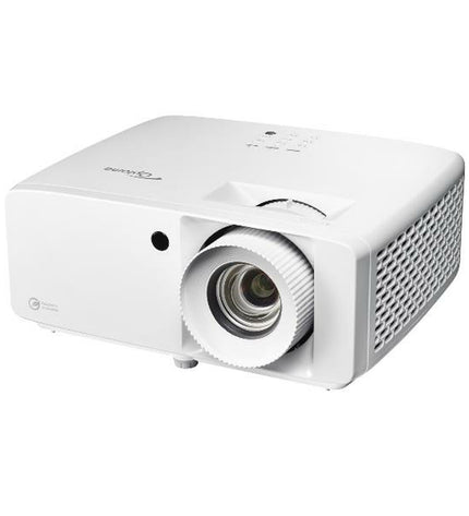 Optoma ZK450 4K projector with 4200 lumens and full HD resolution, showing front view of the electronic home theater device.