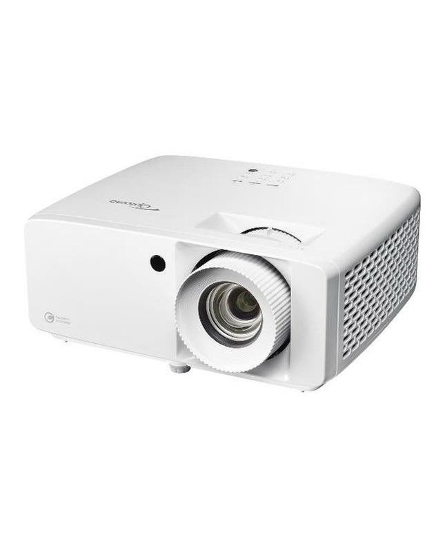 Optoma ZK450 4K projector with 4200 lumens and full HD resolution, showing front view of the electronic home theater device.