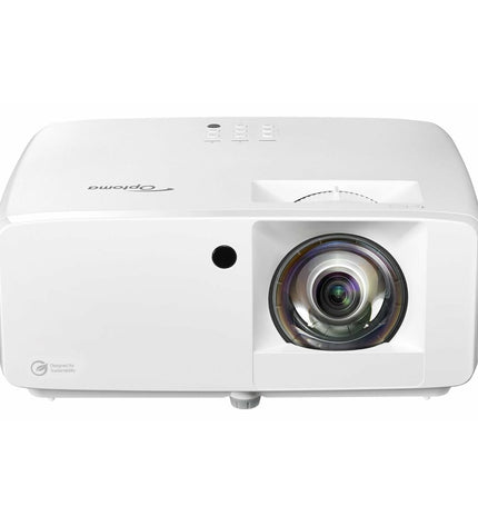 Optoma UHZ35ST 4K Ultra HD projector showing a bright, detailed image with vibrant colors and sleek design for home cinema use.