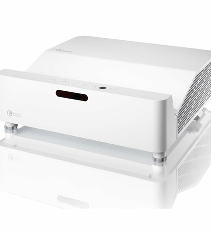 Optoma GT3500 projector displaying a bright, crisp 1080p image with 3800 lumens in a home theater setting.