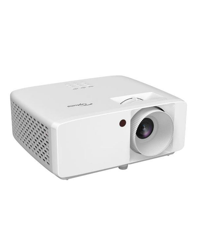 Optoma HZ146X projector displaying a bright home theater screen with clear 1080p resolution and 3800 lumens brightness.