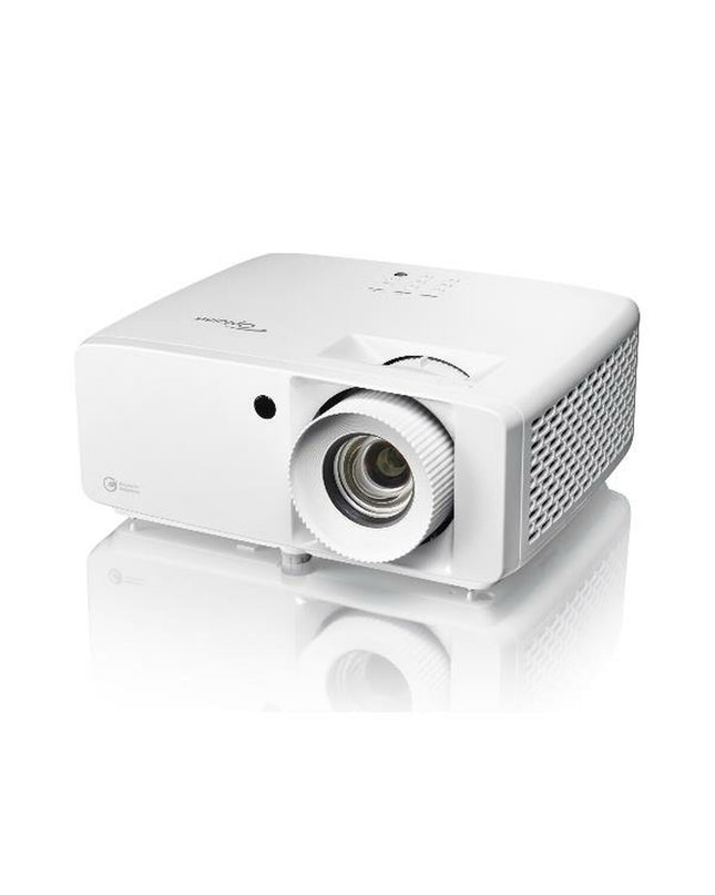 Optoma E9PD7LD01EZ21 4K Ultra HD projector with 3500 lumens, full HD resolution, ideal for home theater and video setups.