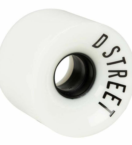 Dstreet DST-SKW-0004 59 mm white urban mobility sport and outdoor skateboard wheel with branding and detailed design visible