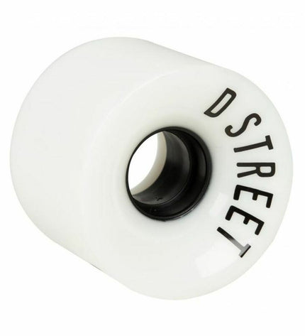 Dstreet DST-SKW-0004 59mm white urban mobility wheel for sport and outdoor use, shown close-up with detailed tread.